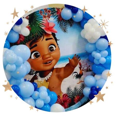 Themed Round & Garland Backdrop
