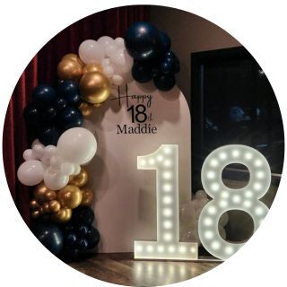 Personalized Arch, loons, & Number Backdrop