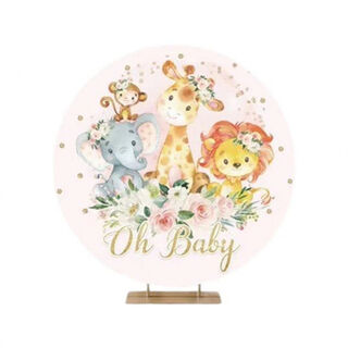 Oh Baby Round Backdrop